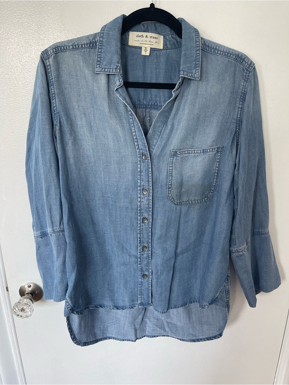 Anthropolgie Cloth & Stone Light Blue Denim Button-Up Shirt